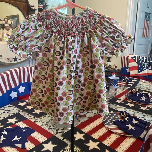 Smocked Giraffe Infant Girls Smocked Dress size 9 months - Picture 2 of 16